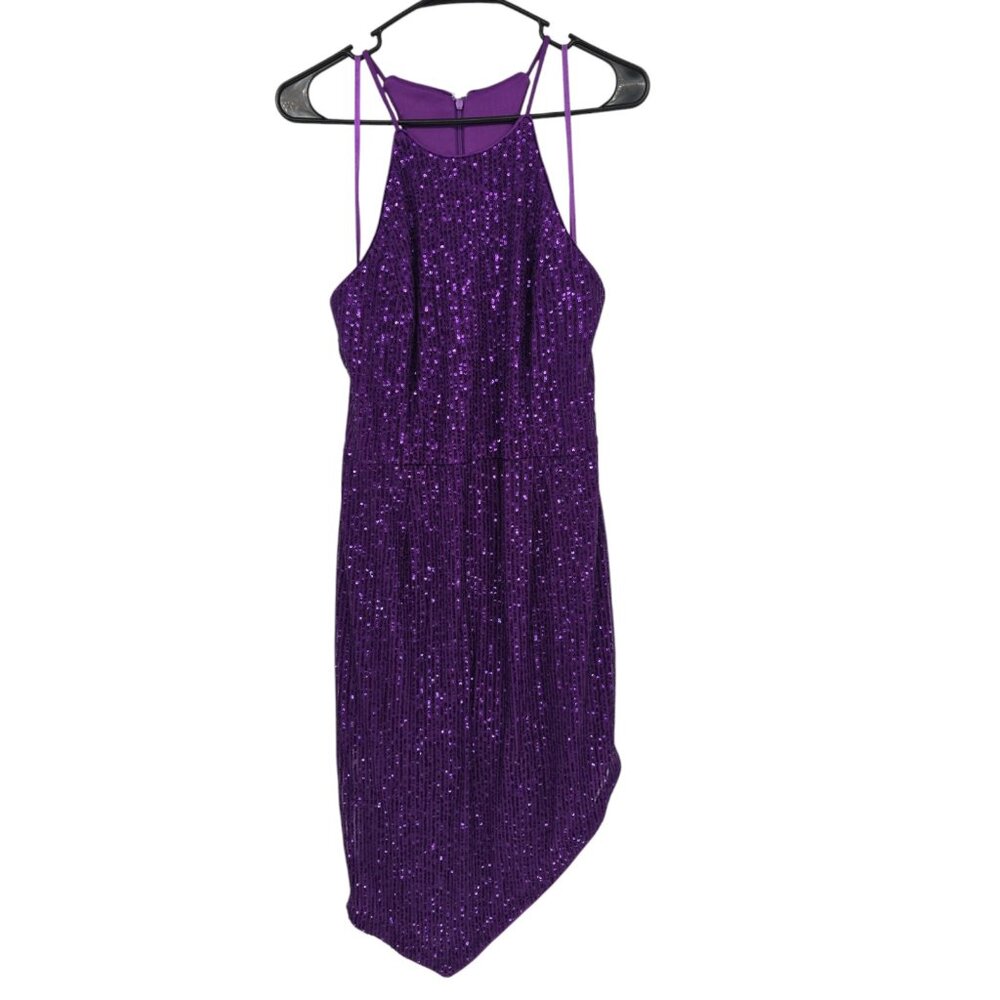 TOCCIN X RTR Size 10 Dress Purple Sequin Cocktail Sleeveless